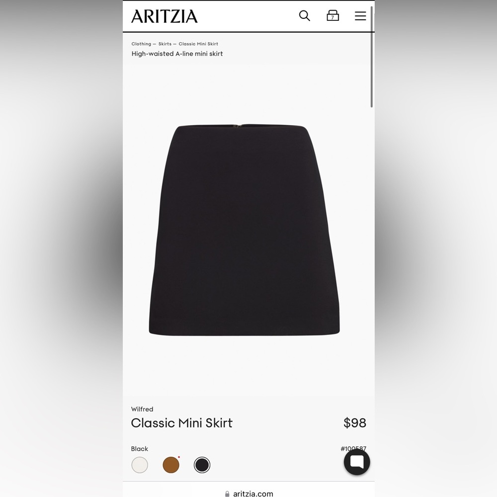 Aritzia Wilfred Classic Mini Skirt